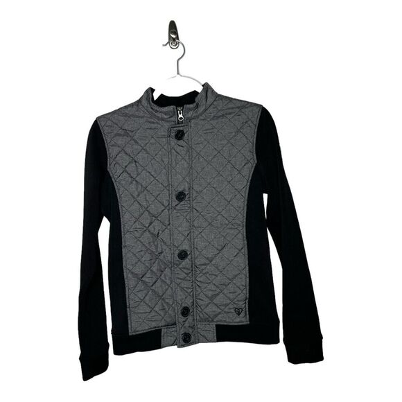 Straight Down Jacket Womens Small Golf Full Zip Stretch Quilted Gray Logo - Picture 1 of 13